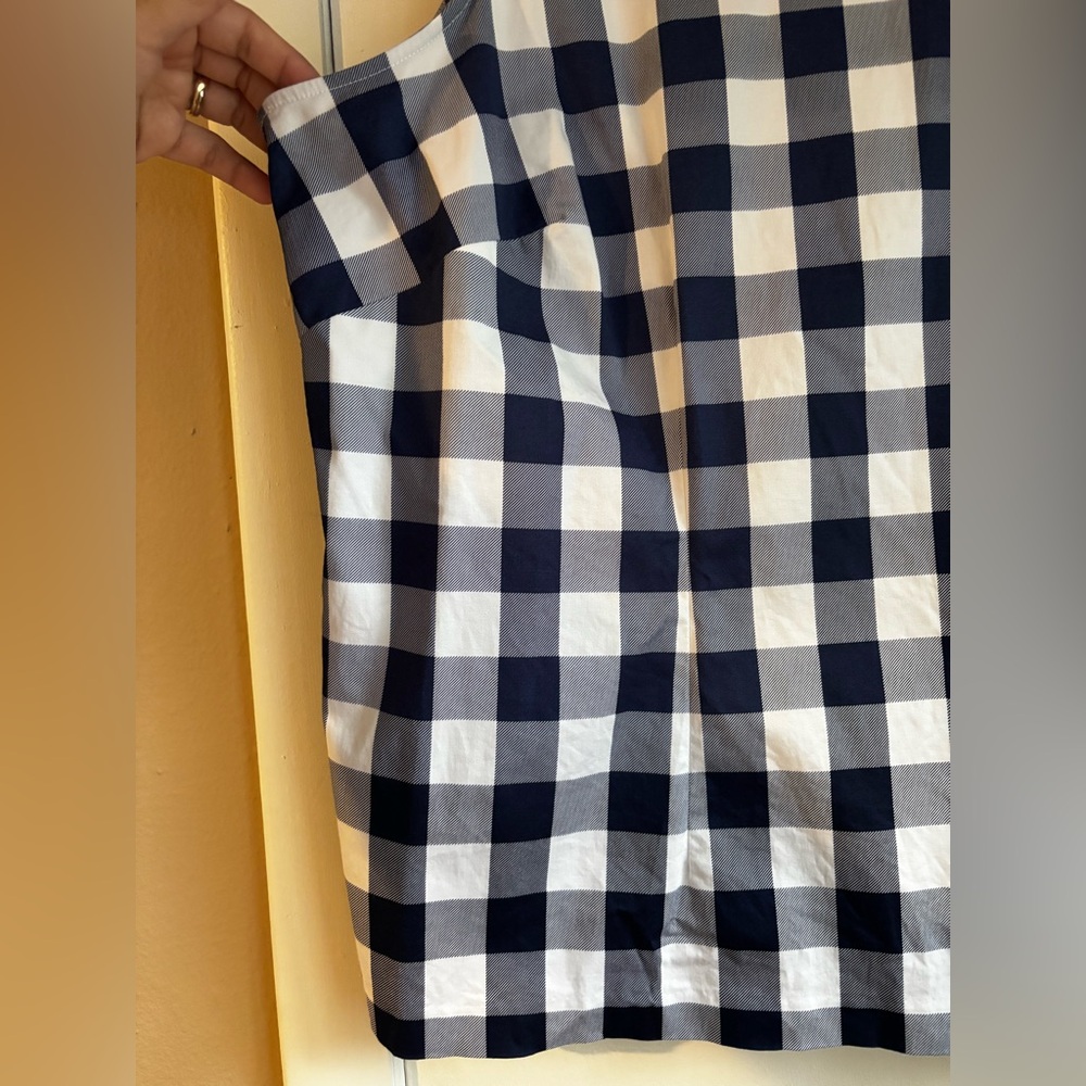 Talbots Audrey Shell Gingham Blue and White Plaid Top - Picture 7 of 13